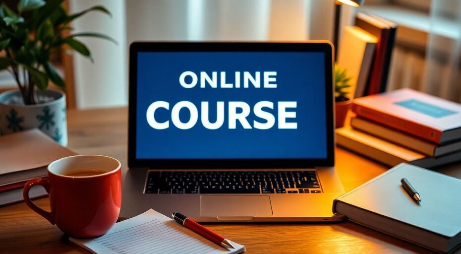 Imagen de un entorno de estudio online acogedor.