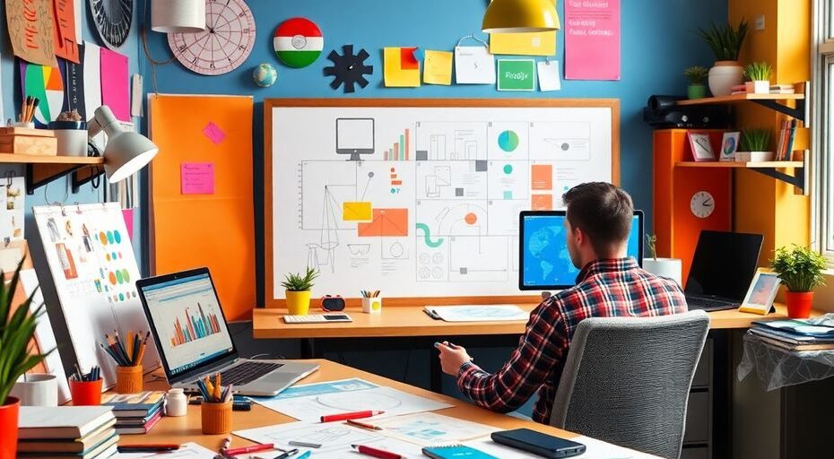 Imagen de un diseñador trabajando en un proyecto UX.