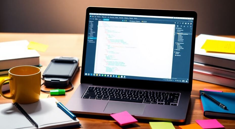 Imagen de un espacio de trabajo para aprender Python.